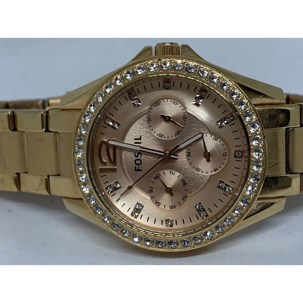 Fossil Es2811 Women's Stainless Steel Analog Rose Gold Dial Quartz Watch Aa482